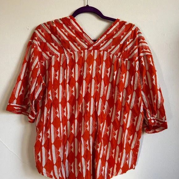 *Rare* Lightweight Cotton Women's Blouse (Red, M) - Picture 4 of 4